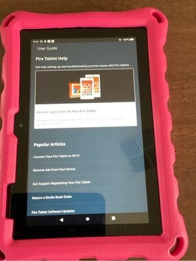 Amazon Kindle Fire 7 Tablet with Pink Case Preowned works perfectly